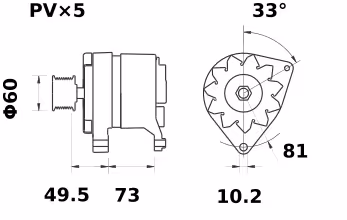 Letrika | Alternateur IA0698 14V 65A