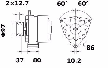 Letrika | Alternateur IA0705 28V 55A