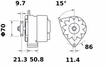 Letrika | Alternateur IA0710 28V 55A