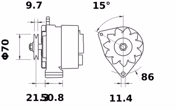 Letrika | Alternateur IA0723 14V 70A