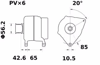 Letrika | Alternateur IA0754 14V 95A