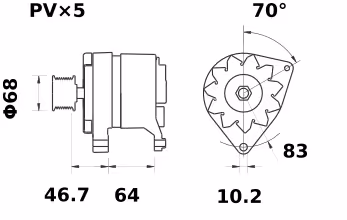 Letrika | Alternateur IA0763 14V 55A