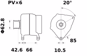 Letrika | Alternateur IA0769 14V 80A