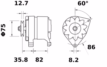 Letrika | Alternateur IA0876 14V 65A
