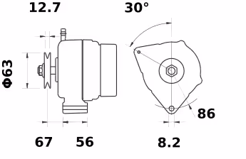 Letrika | Alternateur IA0955 14V 70A