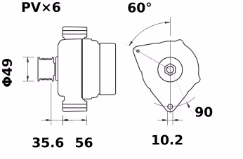 Letrika | Alternateur IA1004 14V 90A