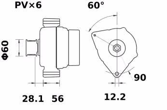 Letrika | Alternateur IA1010 14V 90A