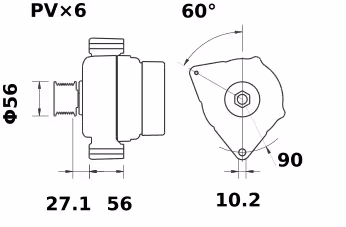 Letrika | Alternateur IA1013 14V 90A