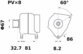 Letrika | Alternateur IA1019 14V 100A