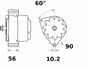 Letrika | Alternateur IA1022 14V 45A