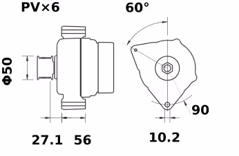 Letrika | Alternateur IA1044 14V 150A