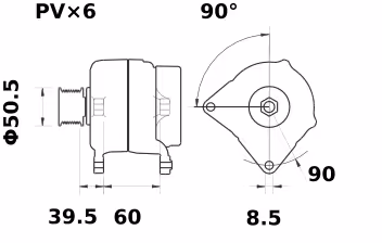 Letrika | Alternateur IA1064 14V 90A