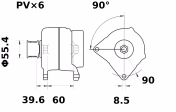 Letrika | Alternateur IA1146 14V 90A