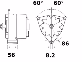 Letrika | Alternateur IA1153 14V 120A