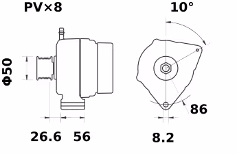 Letrika | Alternateur IA1161 14V 120A