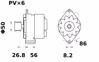 Letrika | Alternateur IA1165 14V 75A