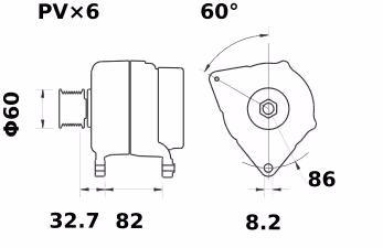 Letrika | Alternateur IA1187 14V 80A