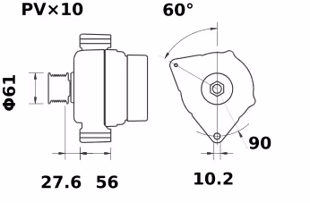 Letrika | Alternateur IA1198 14V 150A
