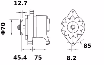 Letrika | Alternateur IA1200 14V 80A