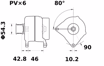 Letrika | Alternateur IA1244 14V 150A