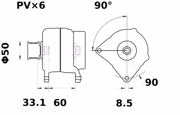 Letrika | Alternateur IA1330 14V 150A
