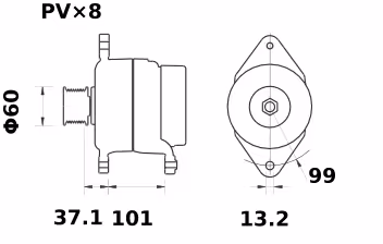 Letrika | Alternateur IA1357 14V 200A