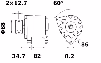 Letrika | Alternateur IA1358 14V 65A