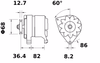 Letrika | Alternateur IA1373 14V 65A