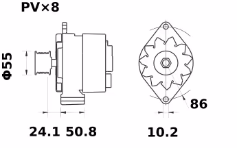 Letrika | Alternateur IA1452 14V 120A