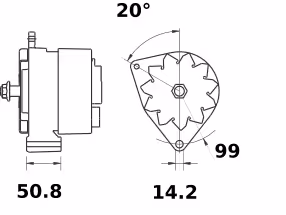 Letrika | Alternateur IA9407 28V 80A