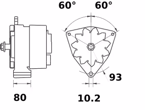 Letrika | Alternateur IA9408 28V 80A