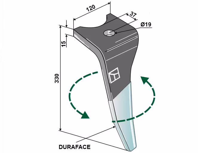 Dent de herse rotative Amazone Cultimix Droite 967495 Carbure