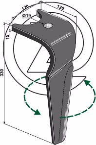 Dent de herse rotative Amazone Gauche 962338 Adaptable