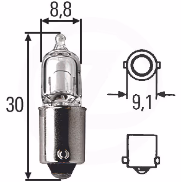 Ampoule 12V 2W BA9s Safra