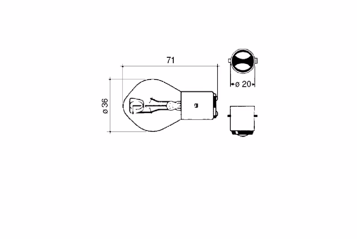 Ampoule 12V 40/45 Watt BA20D phare avant SAME Falcon adaptable