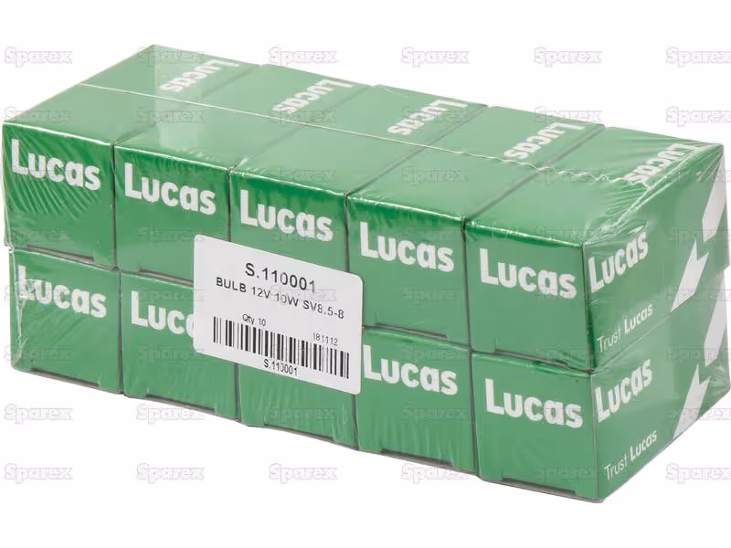 Ampoule (Filament) 12V, 10W, SV8.5 (Boîte 1 pc.) - Vendu par 10 - ref LLB264