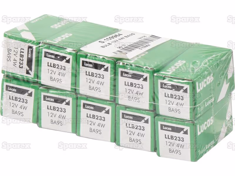 Ampoule (Filament) T4W, 12V, 4W, BA9s (Boîte 1 pc.) - Vendu par 10 - ref 233