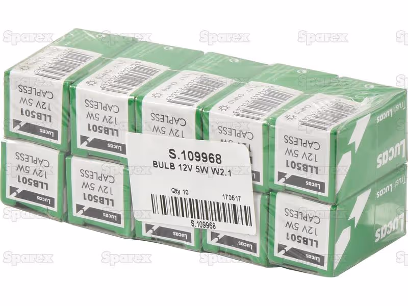 Ampoule (Filament) W5W, 12V, 5W, W2.1x9.5d (Boîte 1 pc.) - Vendu par 10 - ref LLB501