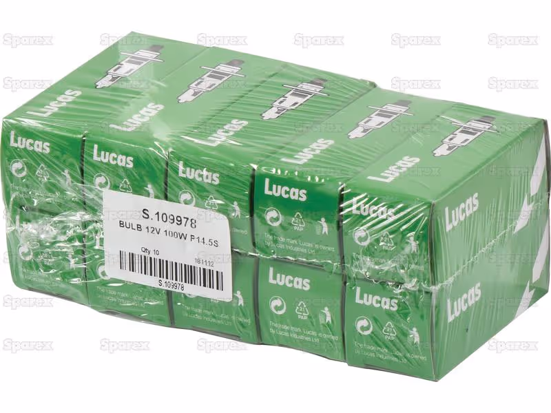 Ampoule (Halogène) H1, 12V, 100W, P14.5s (Boîte 1 pc.) - Vendu par 10 - ref LLB481