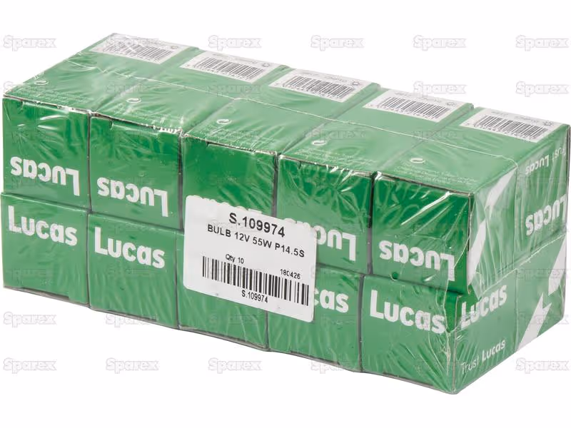 Ampoule (Halogène) H1, 12V, 55W, P14.5s (Boîte 1 pc.) - Vendu par 10 - ref LLB448