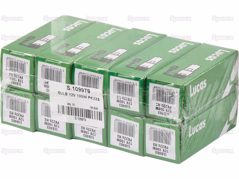 Ampoule (Halogène) H3, 12V, 100W, PK22s (Boîte 1 pc.) - Vendu par 10 - ref LLB483