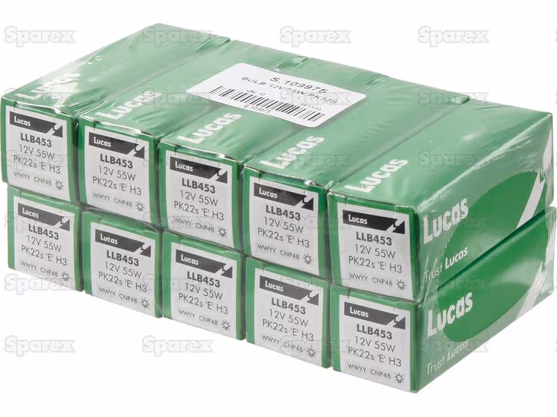 Ampoule (Halogène) H3, 12V, 55W, PK22s (Boîte 1 pc.) - Vendu par 10 - ref LLB453