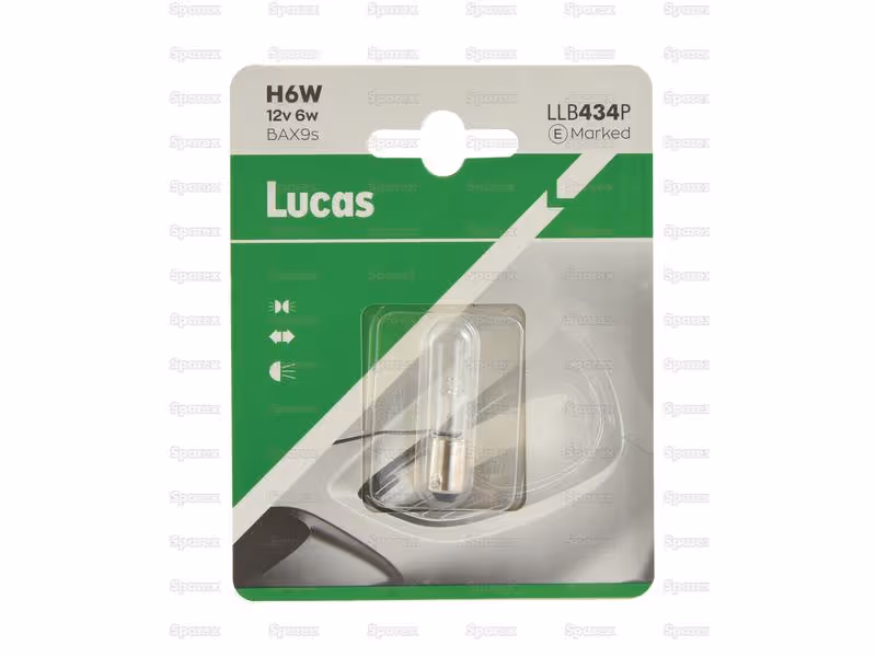 Ampoule (Halogène) H6W, 12V, 6W, BAX9s (Clamshell 1 pc.) - ref LLB434P