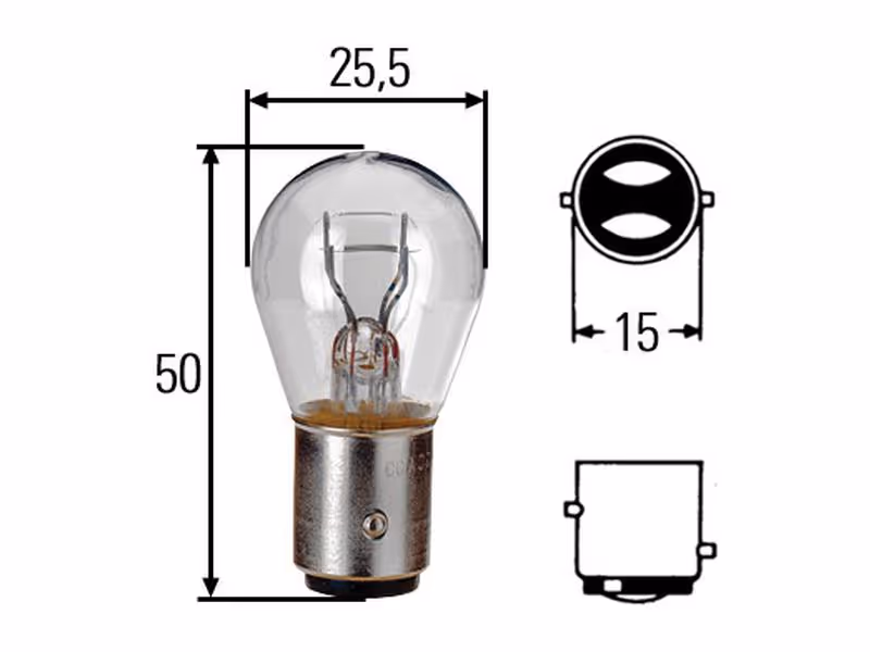 Ampoule (Halogène) P21/5W, 12V, 5W, BAY15d (Clamshell 2 pièces) - ref 8GD002078123