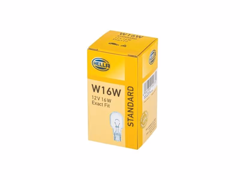 Ampoule (Halogène) W16W, 12V, 16W, W2.1x9.5d (Boîte 1 pc.) - Vendu par 10 - ref 8GA008246001