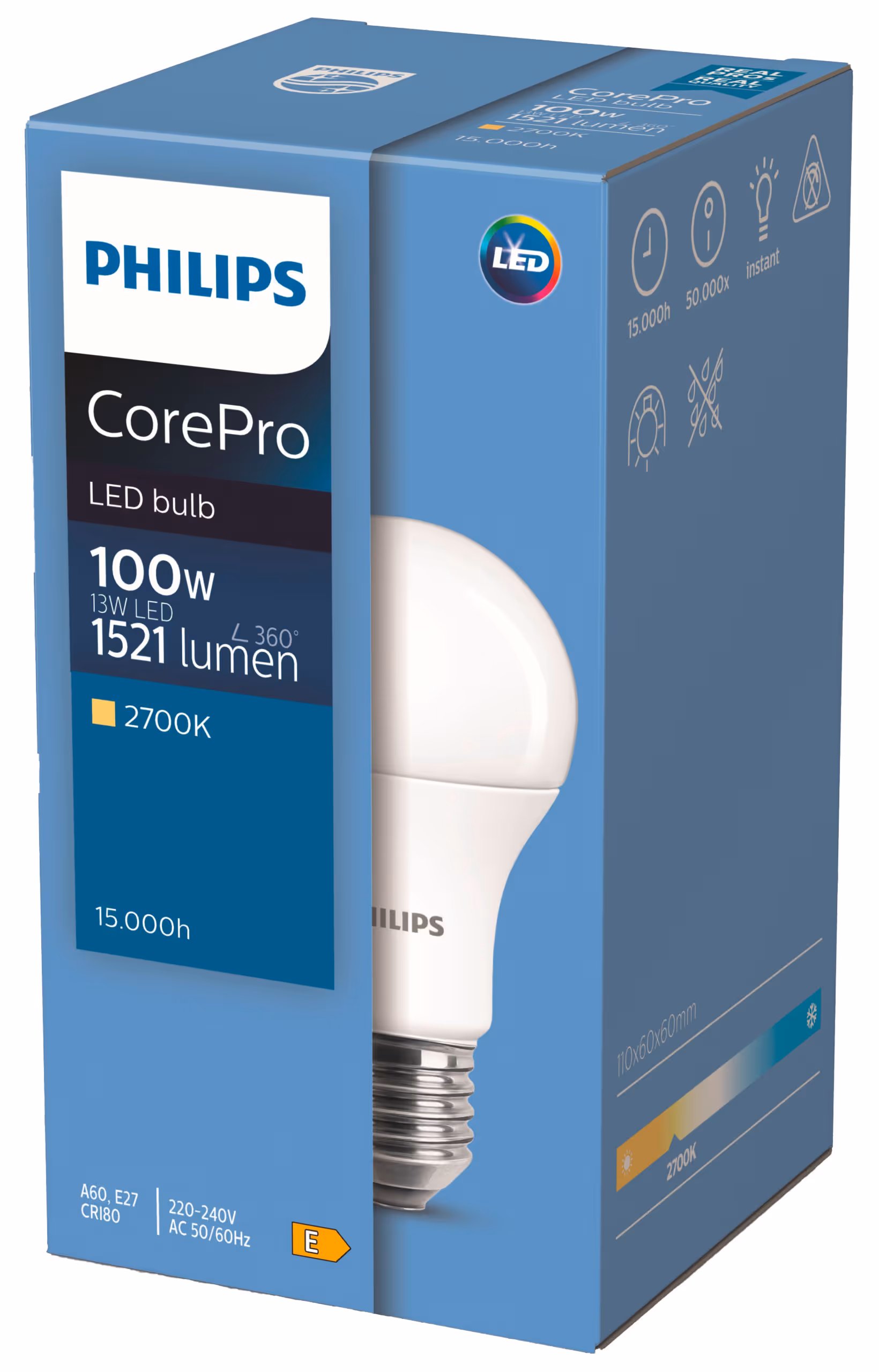 Ampoule LED Philips CorePro E27, 13W, 1521lm