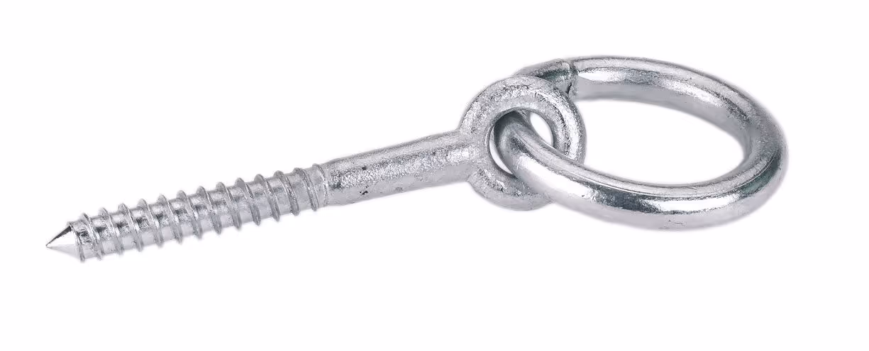 Anneau d'attache acier zingué avec vis à bois 12 x 80mm