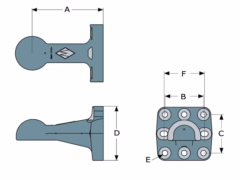 Anneau de traction Attelage (Rockinger 00652.90.0, HS105, ZKK80-110, 59344)