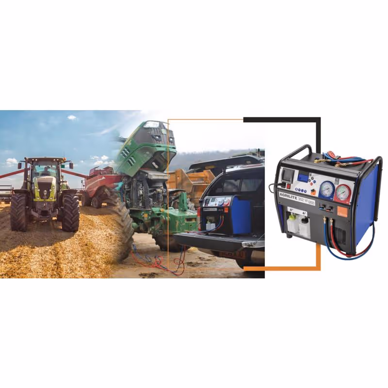 Appareil de service climatisation Agrilite, appareil mobile pour R1234yf, avec tuyaux de 6 m et imprimante.