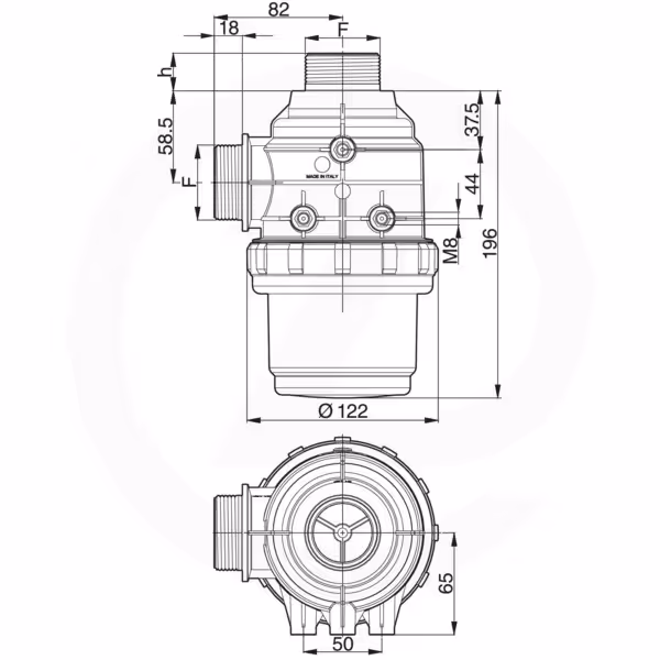 Filtre pulvérisateur Arag pour aspiration 3142063 Origine